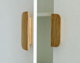 Ручка мебельная деревянная Полуовал - комплект-4