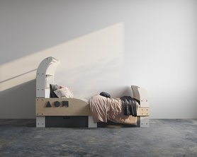Кровать со светильником LUNA с ящиками-1