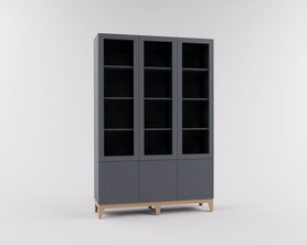 Книжный стеллаж со стеклом Моди Полоски-1