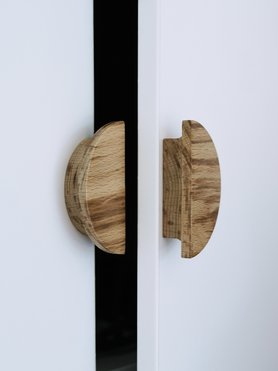 Ручка мебельная деревянная Полукруг лимитированные  - комплект-3