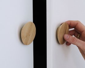 Ручка мебельная деревянная Наклонная - комплект 2шт-2