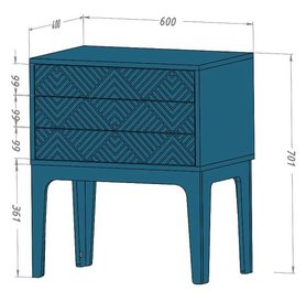 Прикроватная тумба Flow Геометрия 3 ящика Арт. 5334-5