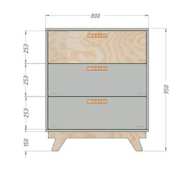 Комод Милки с ручками Волна Арт. 5736-2