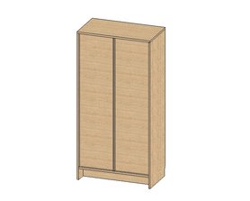 Шкаф для одежды Кабинет двустворчатый из шпона дуба-1