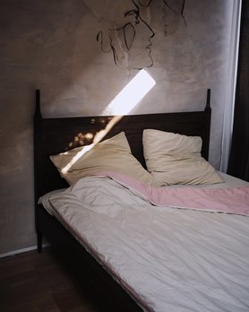 Кровать двуспальная из массива Бука-3