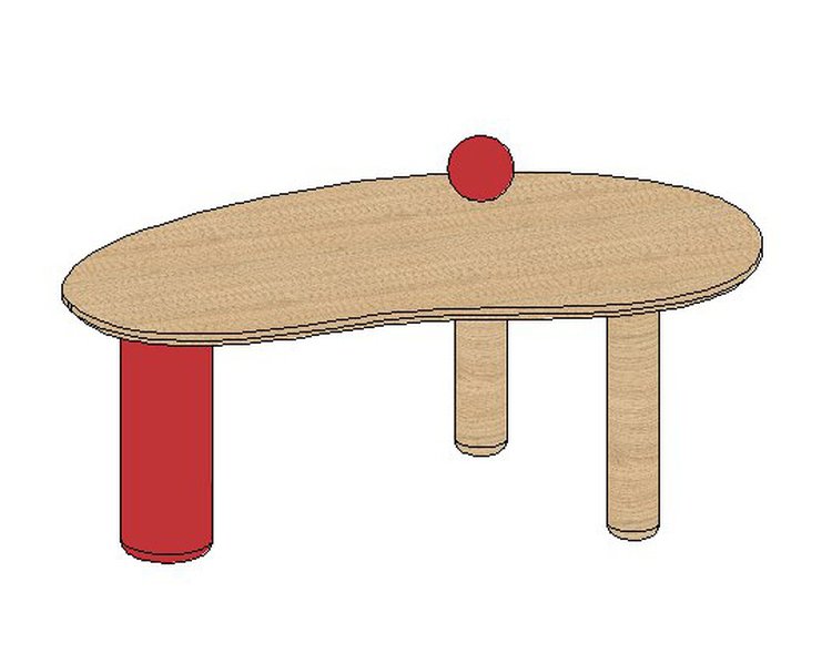 Журнальный столик Фасоль с шаром