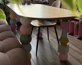 Стол из шпона с ножками Шары и Конструктор Арт. 7489-4