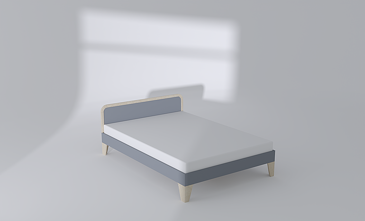 Кровать двуспальная с окантовкой из массивы осины