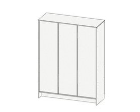 Шкаф для одежды Кабинет трехстворчатый Просто-1