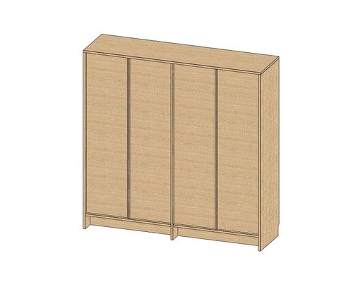Шкаф для одежды Кабинет четырехстворчатый из шпона дуба