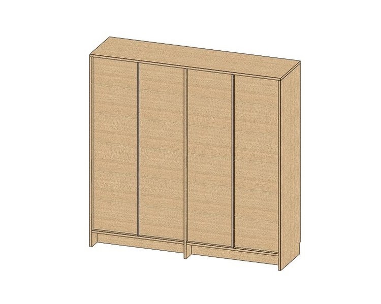 Шкаф для одежды Кабинет четырехстворчатый из шпона дуба