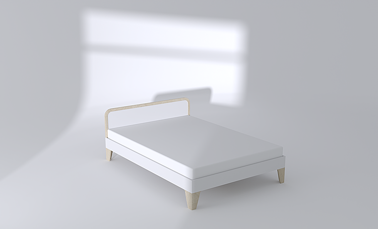 Кровать двуспальная с окантовкой из массивы осины
