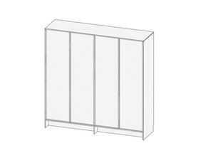 Шкаф для одежды Кабинет четырехстворчатый Просто-1