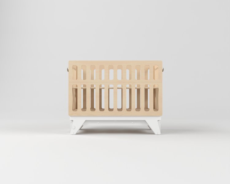 Детская кроватка для новорождённых Милки с маятниковым механизмом с откидным бортиком  в наличии