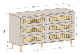 Комод ротанг Луми с интегрированными ручками Арт. 5517-3