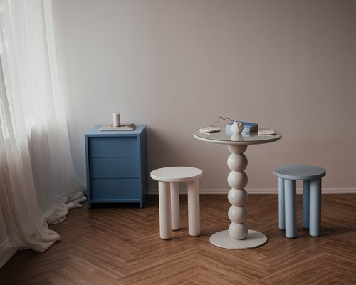 Круглый стол на 1 ноге Шары со стеклом