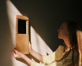 Зеркало Волна из массива дуба-11