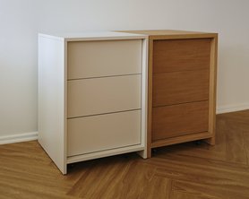 Тумбочка на колесиках Кабинет из шпона дуба в наличии-5