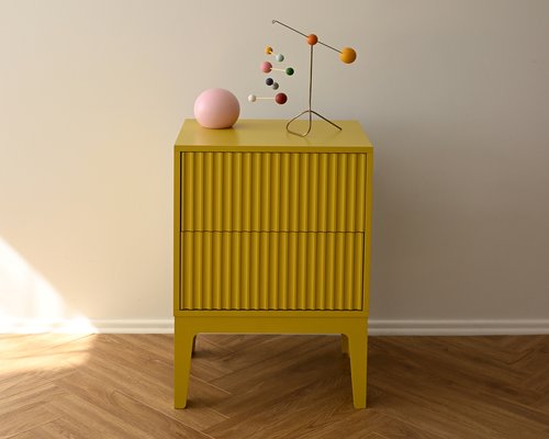 Тумба с объёмными полосками Поток ЛИКВИДАЦИЯ Желтая