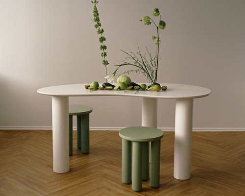 Стол Фасоль с ножками цилиндр