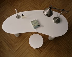 Стол Фасоль с ножками цилиндр-7