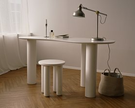 Стол Фасоль с ножками цилиндр-3