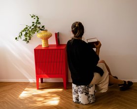 Ваза интерьерная желтая «Солнечный луч»-8