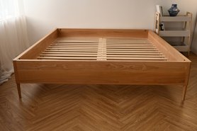 Кровать двуспальная из массива бука без изголовья Эмпи в наличии-6