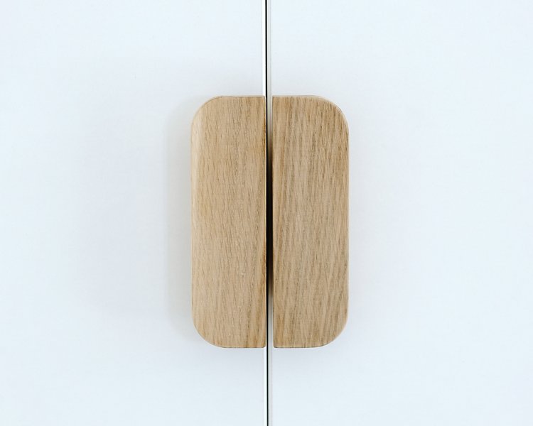 Ручка мебельная деревянная Полуовал - комплект