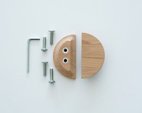 Ручка мебельная деревянная Полукруг - комплект-4