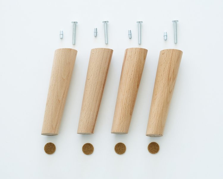 Ножки мебельные деревянные наклонные Бук 150 мм - комплект 4шт