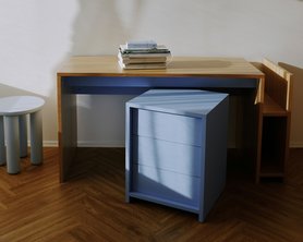 Стол-парта с полкой Кабинет в наличии (1300х550х750)-2