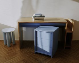 Тумбочка на колесиках с ящиками Cabinet-2