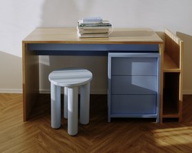 Стол-парта с полкой Кабинет в наличии (1300х550х750)-3