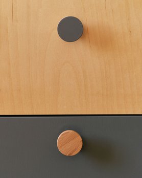 Ручка мебельная деревянная Кнопка - комплект 2шт-22