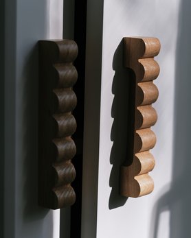 Ручка мебельная деревянная Волна - комплект 2шт-3
