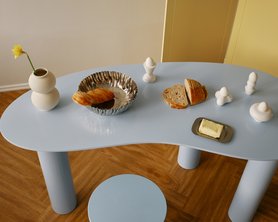 Стол Фасоль с ножками цилиндр в наличии-2