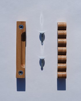 Ручка мебельная деревянная Волна - комплект 2шт-8