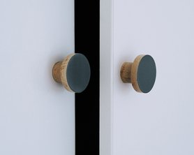 Ручка мебельная деревянная Кнопка - комплект 2шт-18