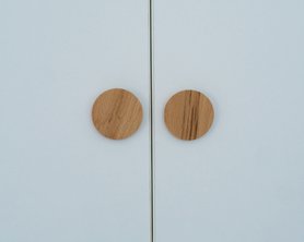 Ручка мебельная деревянная Кнопка - комплект 2шт-3