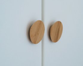 Ручка мебельная деревянная Наклонная - комплект 2шт-1