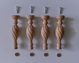 Ножки мебельные деревянные резные 180 мм - комплект 4шт-2