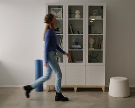 Книжный стеллаж со стеклом Моди Соты ЛИКВИДАЦИЯ-6