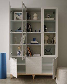 Книжный стеллаж со стеклом Моди Соты ЛИКВИДАЦИЯ-7