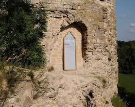 Фигурное зеркало Псковские мотивы Дубовое. Скидка дня-2