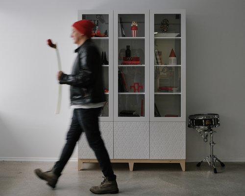 Книжный стеллаж со стеклом Моди Соты Книжный стеллаж со стеклом Моди Соты