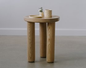 Столик - табурет Мон дубовый на 3-х ножках-6