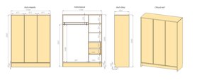 Шкаф для одежды Cabinet трехстворчатый-2