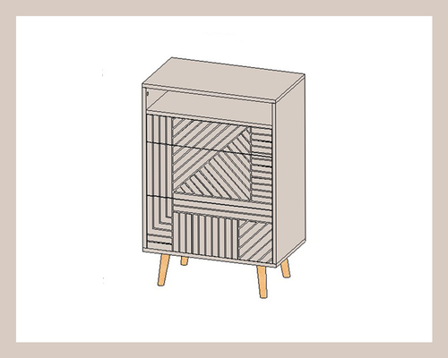 Комод с фрезеровкой Диагональ Арт.8601 Комод с фрезеровкой Диагональ Арт.8601