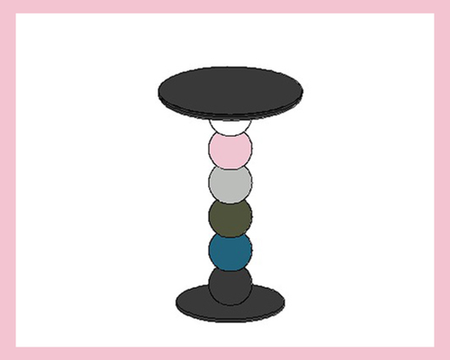 Кофейный столик на разноцветной ножке шар Арт. 9368